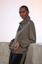 Recycled Satin Zipped Bomber Jacket