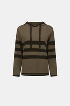 Sweater Knit Striped Hooded Sweater