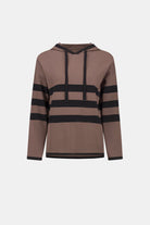 Sweater Knit Striped Hooded Sweater