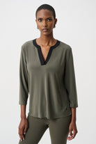 Silky Knit Color Block Straight Top