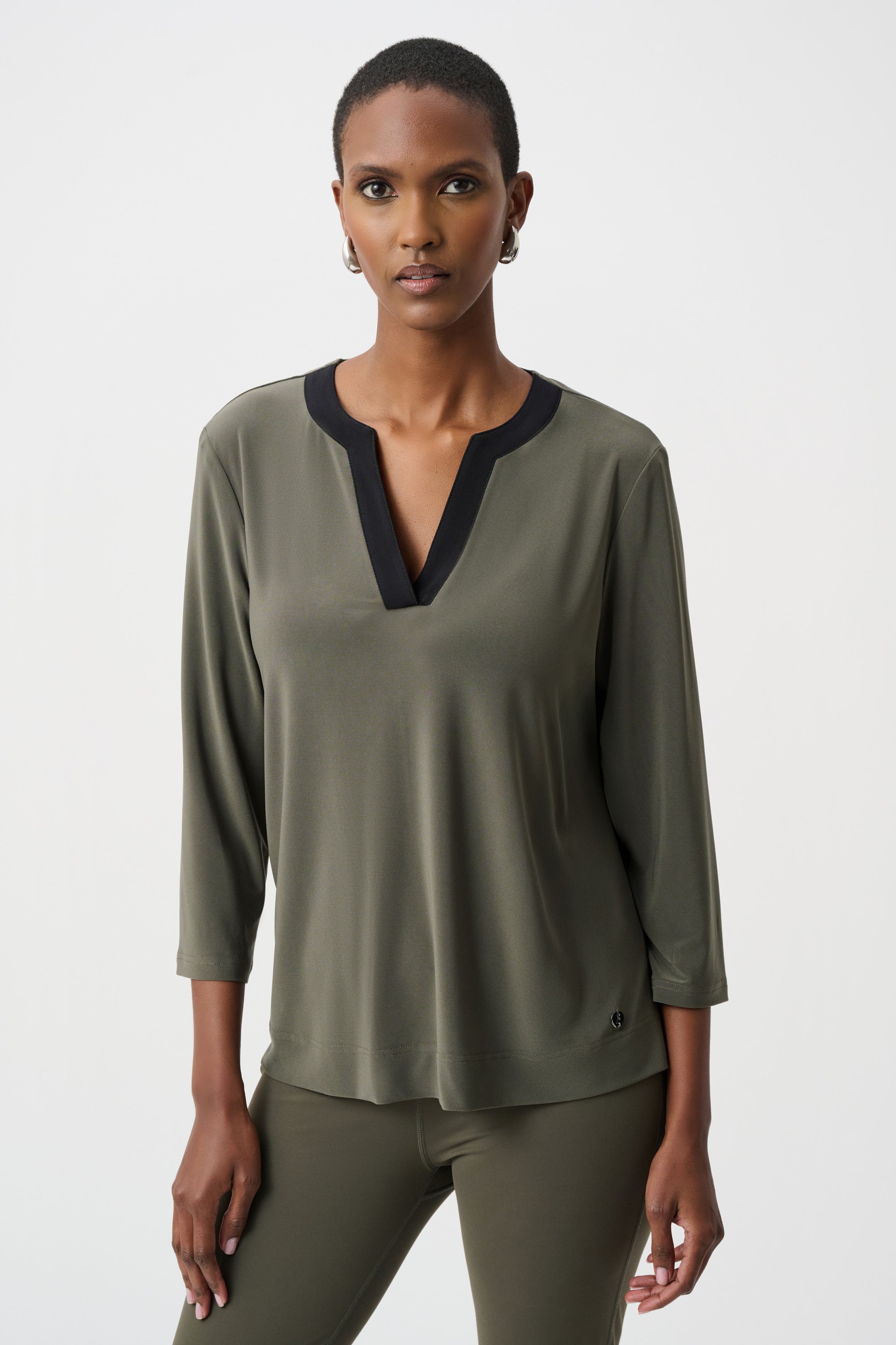 Silky Knit Color Block Straight Top