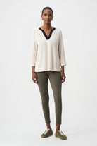 Silky Knit Color Block Straight Top