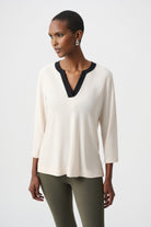 Silky Knit Color Block Straight Top