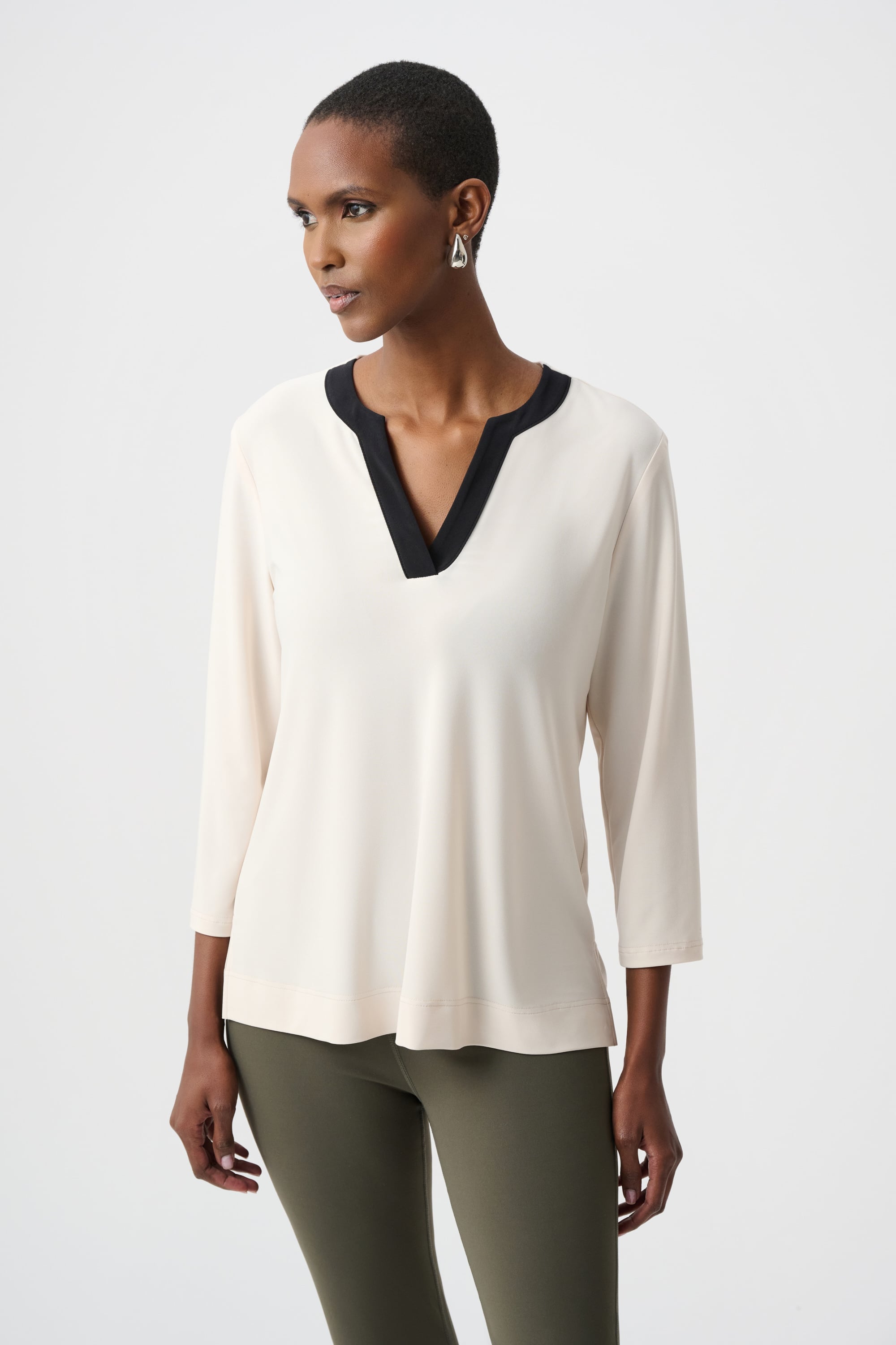 Silky Knit Color Block Straight Top