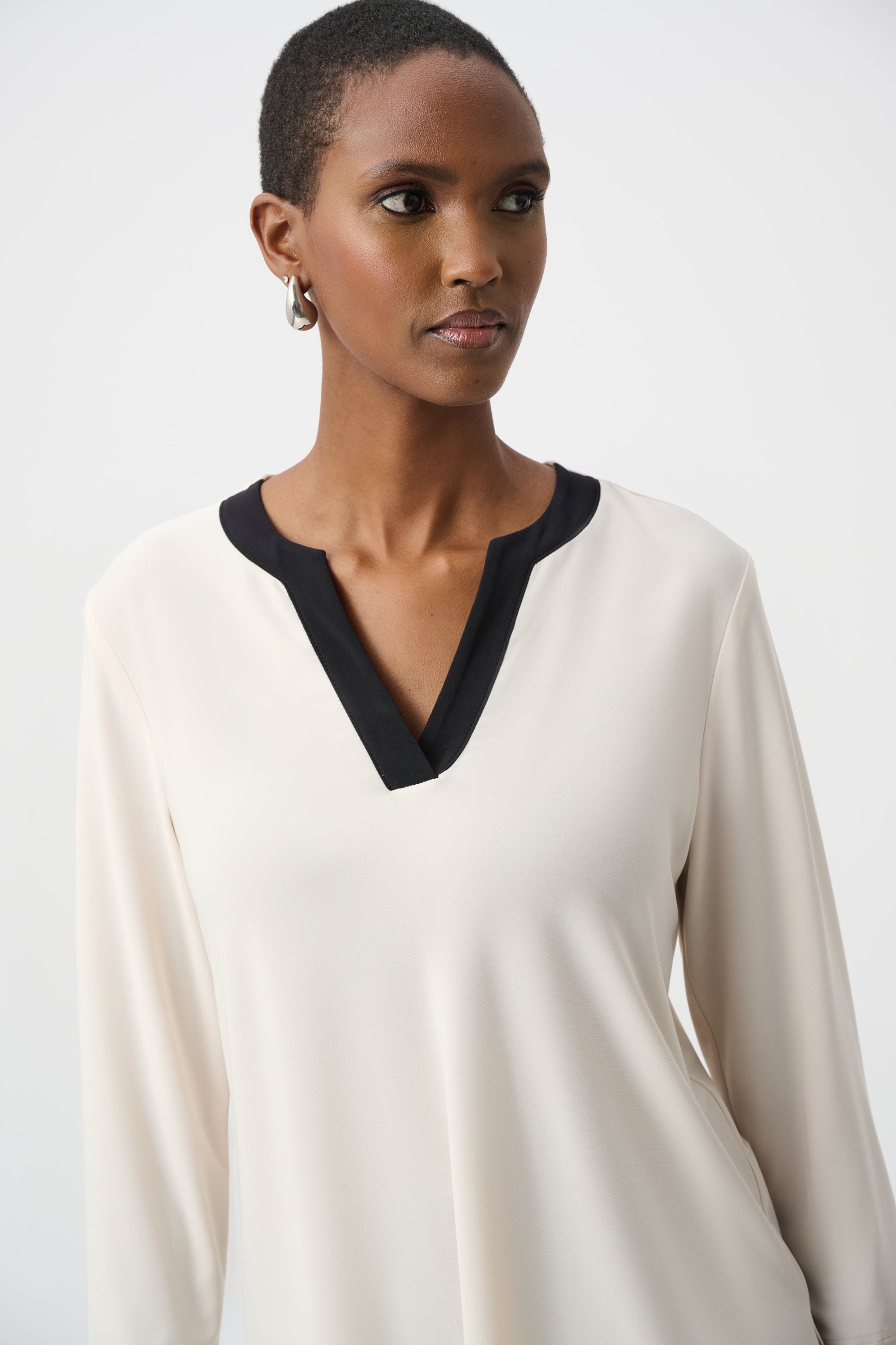 Silky Knit Color Block Straight Top