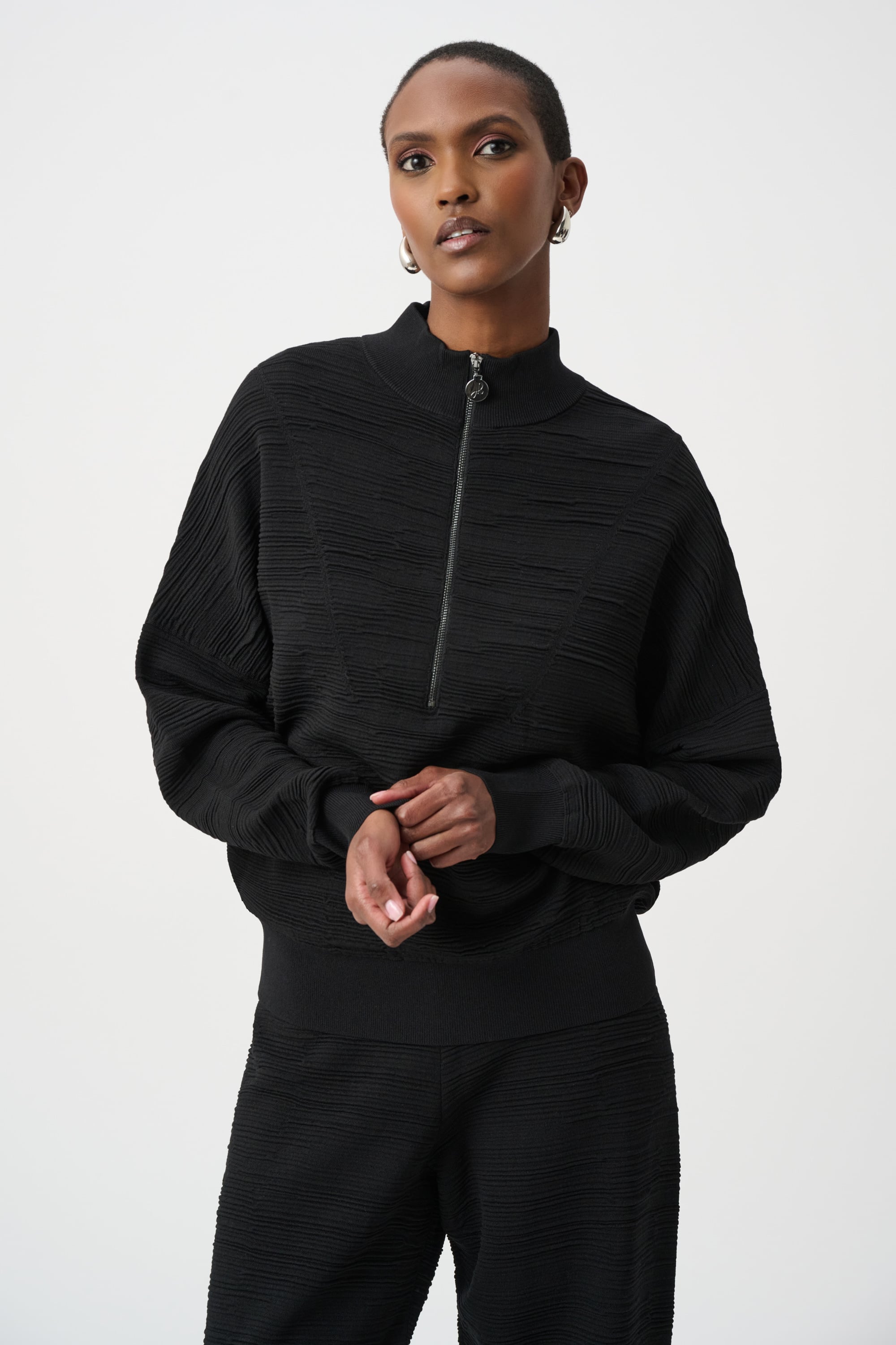 Sweater Knit Mock-Neck Cocoon Sweater