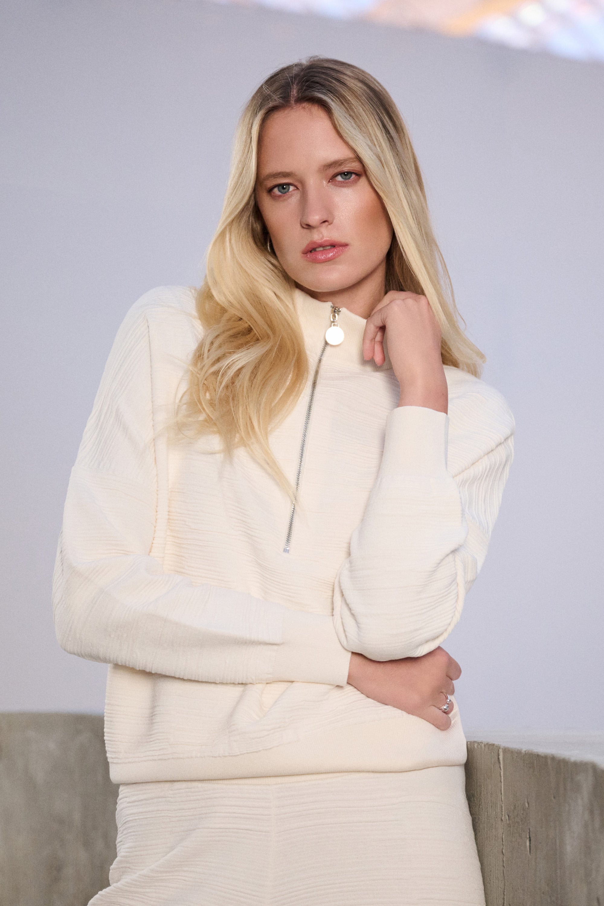 Sweater Knit Mock-Neck Cocoon Sweater