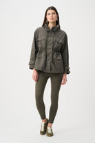 Nylon Mock-Neck Embellished Jacket