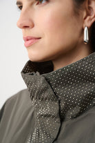 Nylon Mock-Neck Embellished Jacket