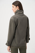 Nylon Mock-Neck Embellished Jacket