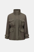 Nylon Mock-Neck Embellished Jacket