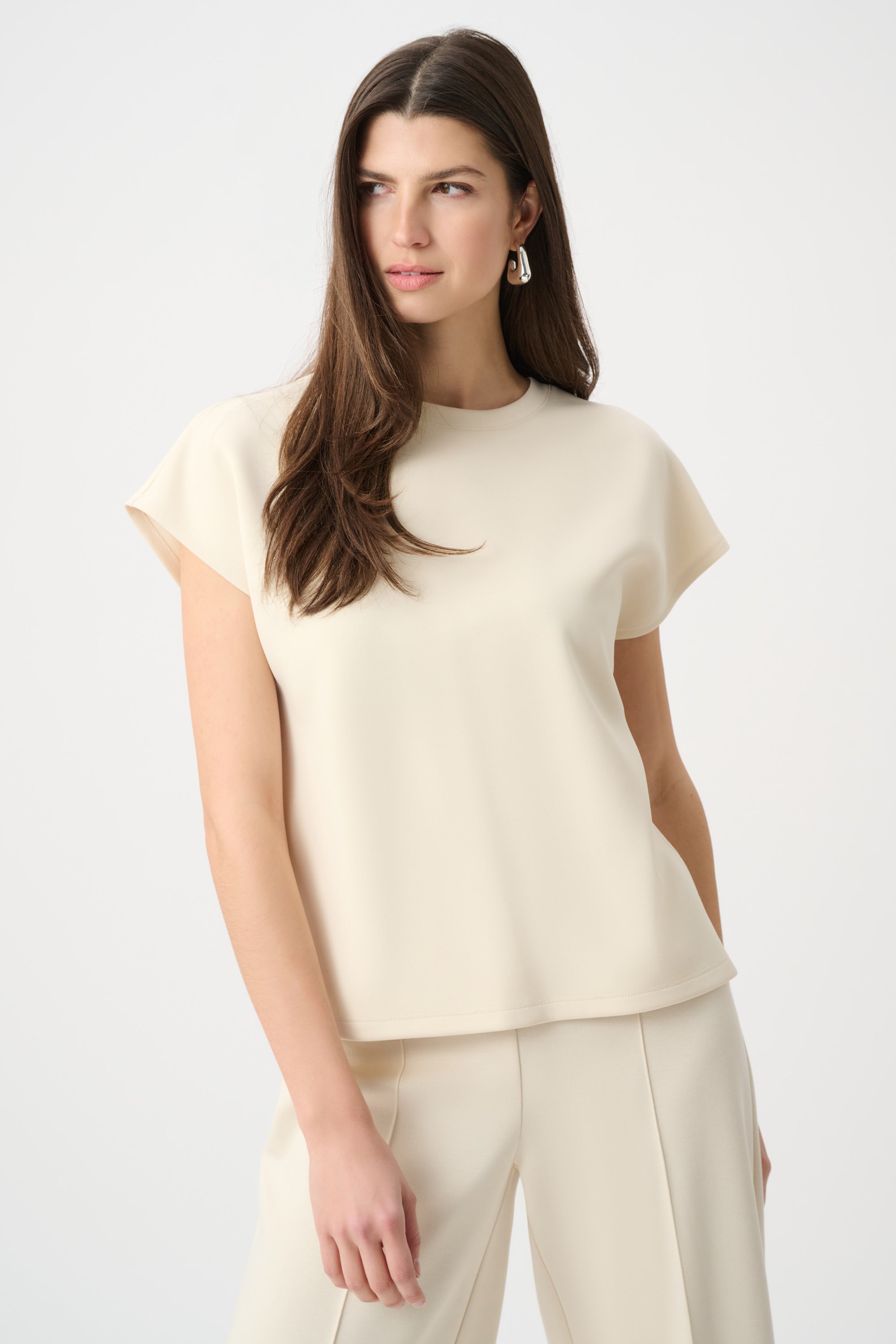 Scuba Jersey Crewneck Boxy Top
