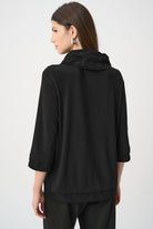 Silky Knit And Memory Cowl-Neck Top