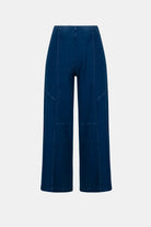 Knit Denim Culotte Pull-On Pants