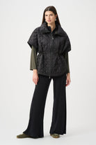Quilted Nylon Shawl-Neck Boxy Vest