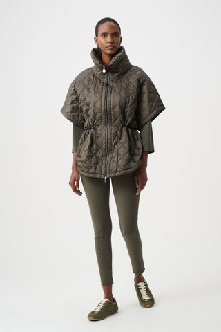 Joseph Ribkoff Quilted Nylon Shawl-Neck Boxy Vest-263643