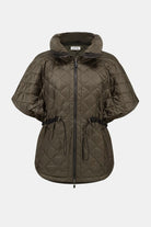 Quilted Nylon Shawl-Neck Boxy Vest