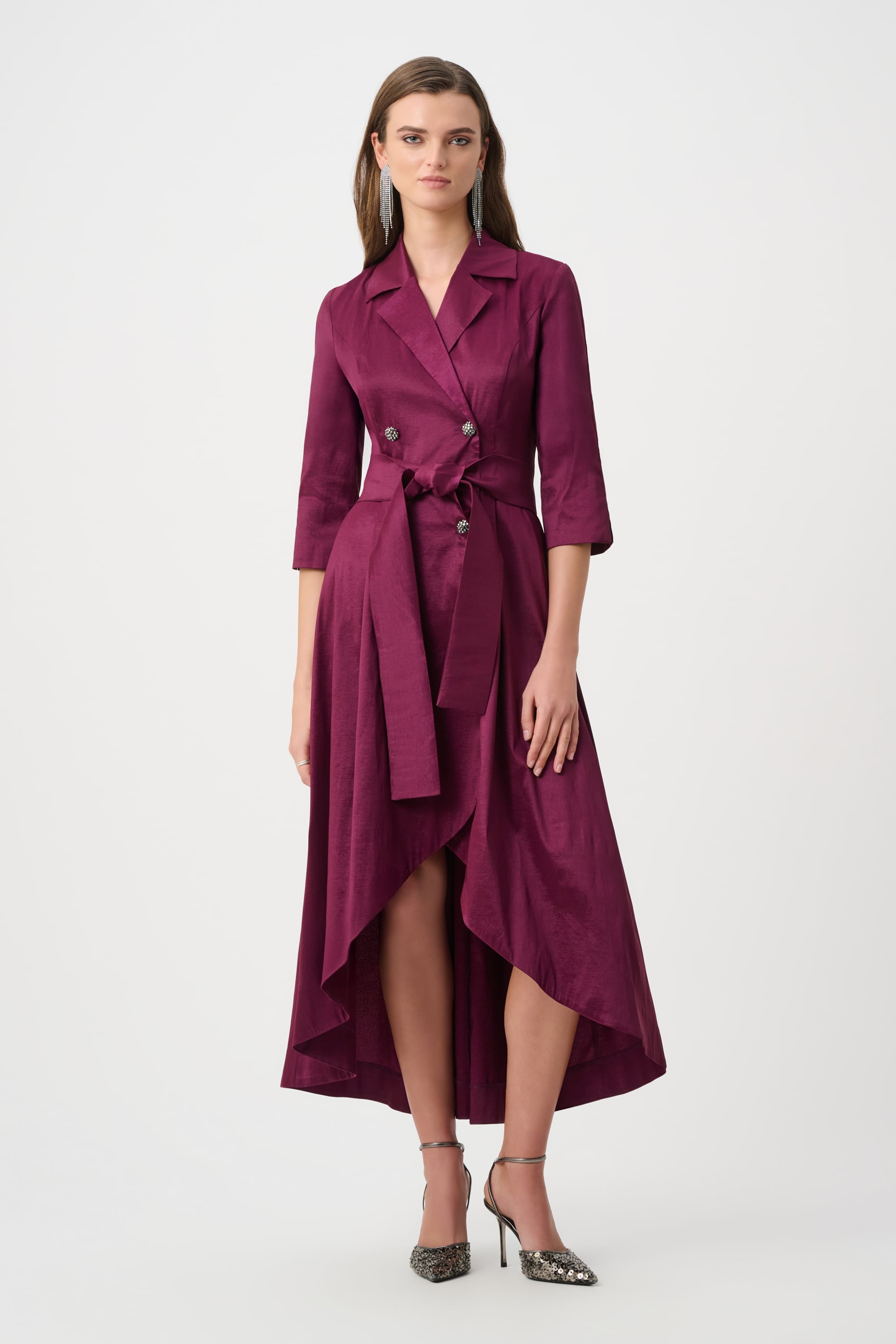 Signature | Stretch Taffeta Fit and Flare Wrap Dress