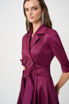 Signature | Stretch Taffeta Fit and Flare Wrap Dress