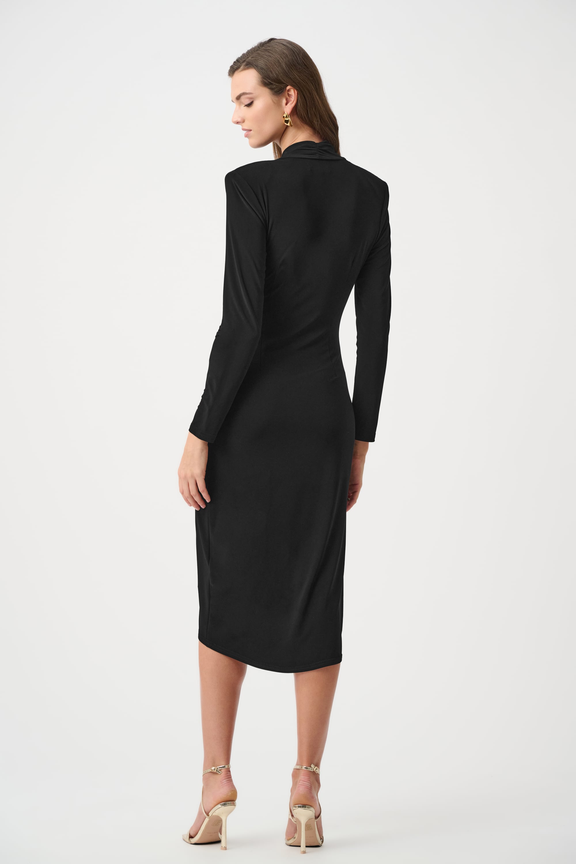 Joseph Ribkoff Signature | Silky Knit Sheath Wrap Dress-263709, Black