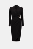 Joseph Ribkoff Signature | Silky Knit Sheath Wrap Dress-263709, Black