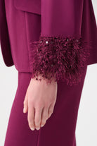 Signature | Scuba Crepe Fitted Blazer With Fringe