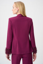Signature | Scuba Crepe Fitted Blazer With Fringe