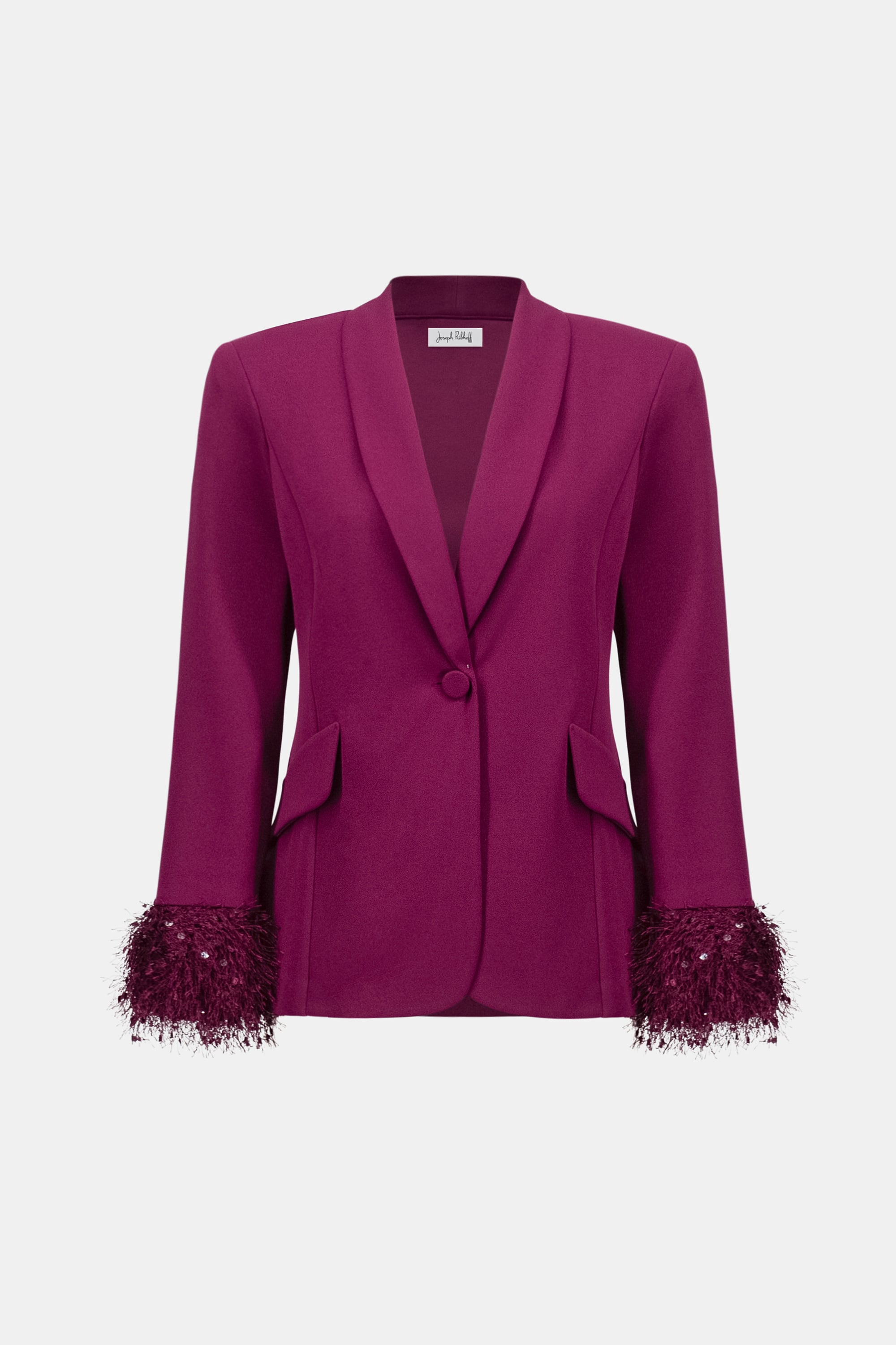 Signature | Scuba Crepe Fitted Blazer With Fringe