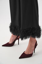 Signature | Scuba Crepe Wide Leg  Pants With Fringe