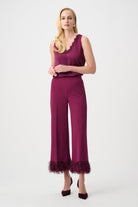 Signature | Scuba Crepe Wide Leg  Pants With Fringe
