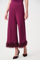 Signature | Scuba Crepe Wide Leg  Pants With Fringe
