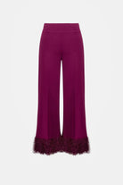 Signature | Scuba Crepe Wide Leg  Pants With Fringe