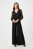 Signature | Silky Knit and Sheer Novelty Wide Leg Jumpsuit