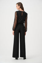 Signature | Silky Knit and Sheer Novelty Wide Leg Jumpsuit