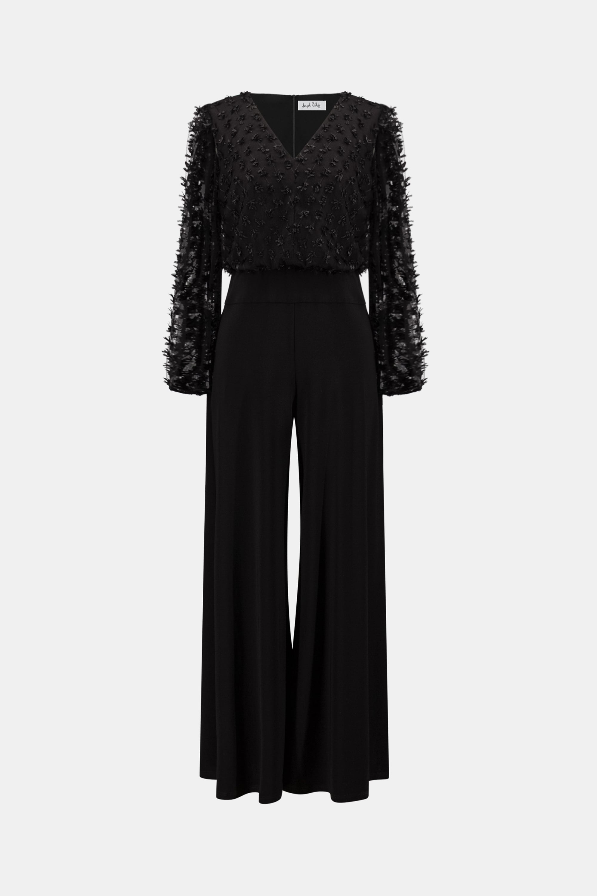Signature | Silky Knit and Sheer Novelty Wide Leg Jumpsuit