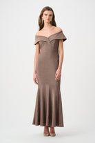 Signature | Sparkle Knit Off-Shoulder Trumpet Dress