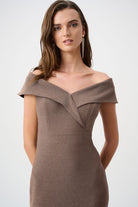 Signature | Sparkle Knit Off-Shoulder Trumpet Dress