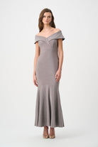 Signature | Sparkle Knit Off-Shoulder Trumpet Dress