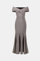 Signature | Sparkle Knit Off-Shoulder Trumpet Dress