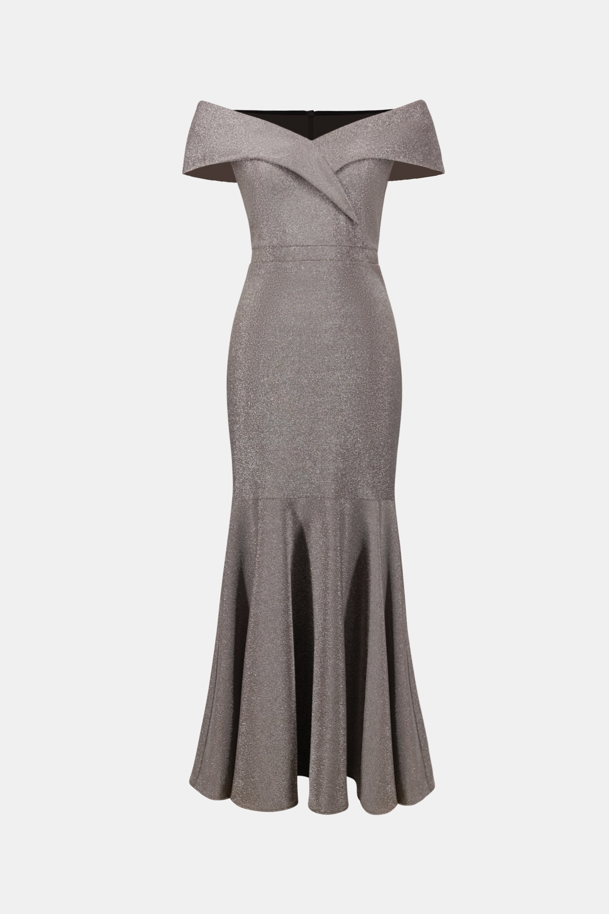 Signature | Sparkle Knit Off-Shoulder Trumpet Dress