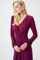 Signature | Silky Knit Fitted Gown With Fringe