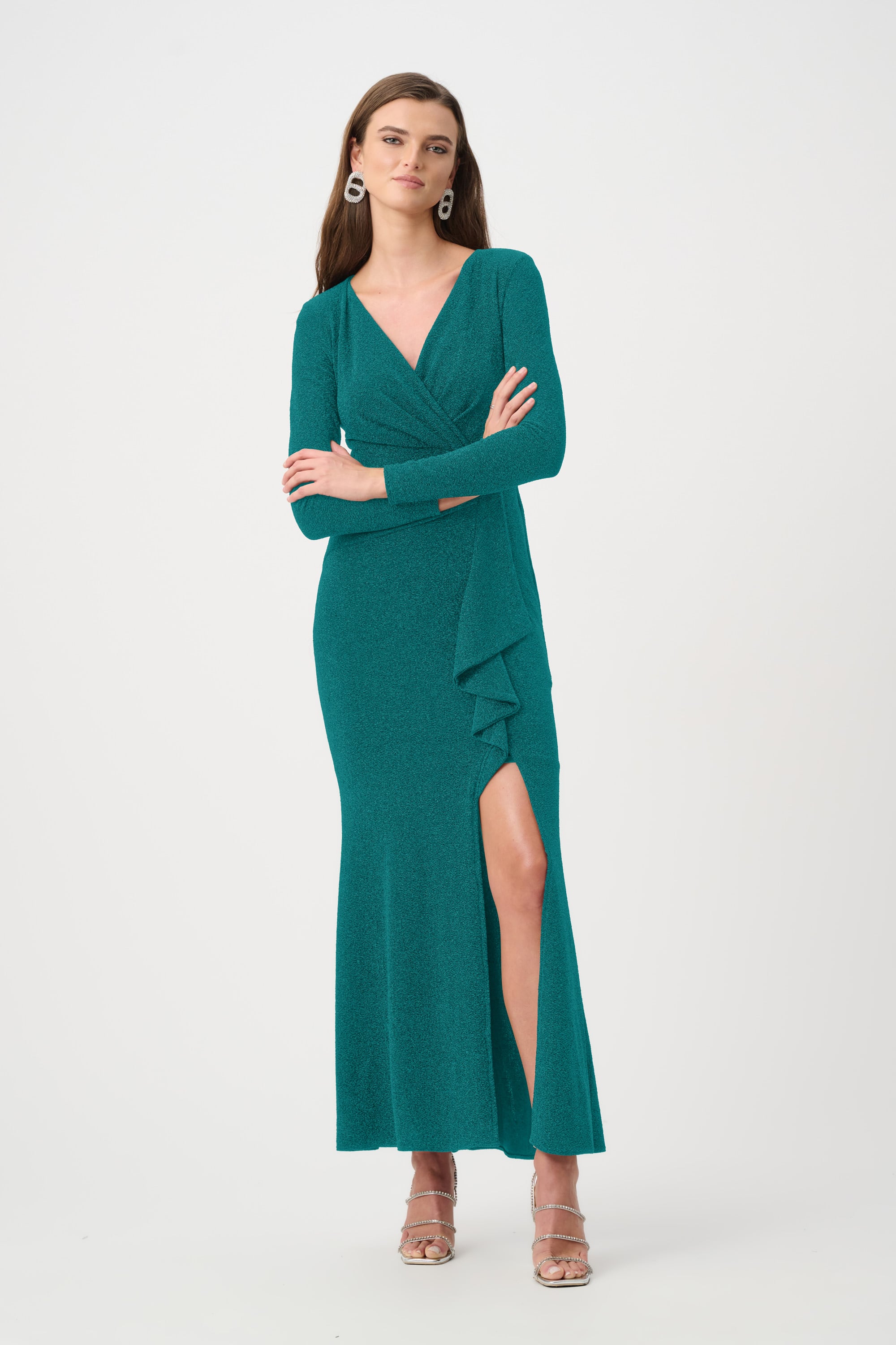 Signature | Sparkle Knit Wrap Gown