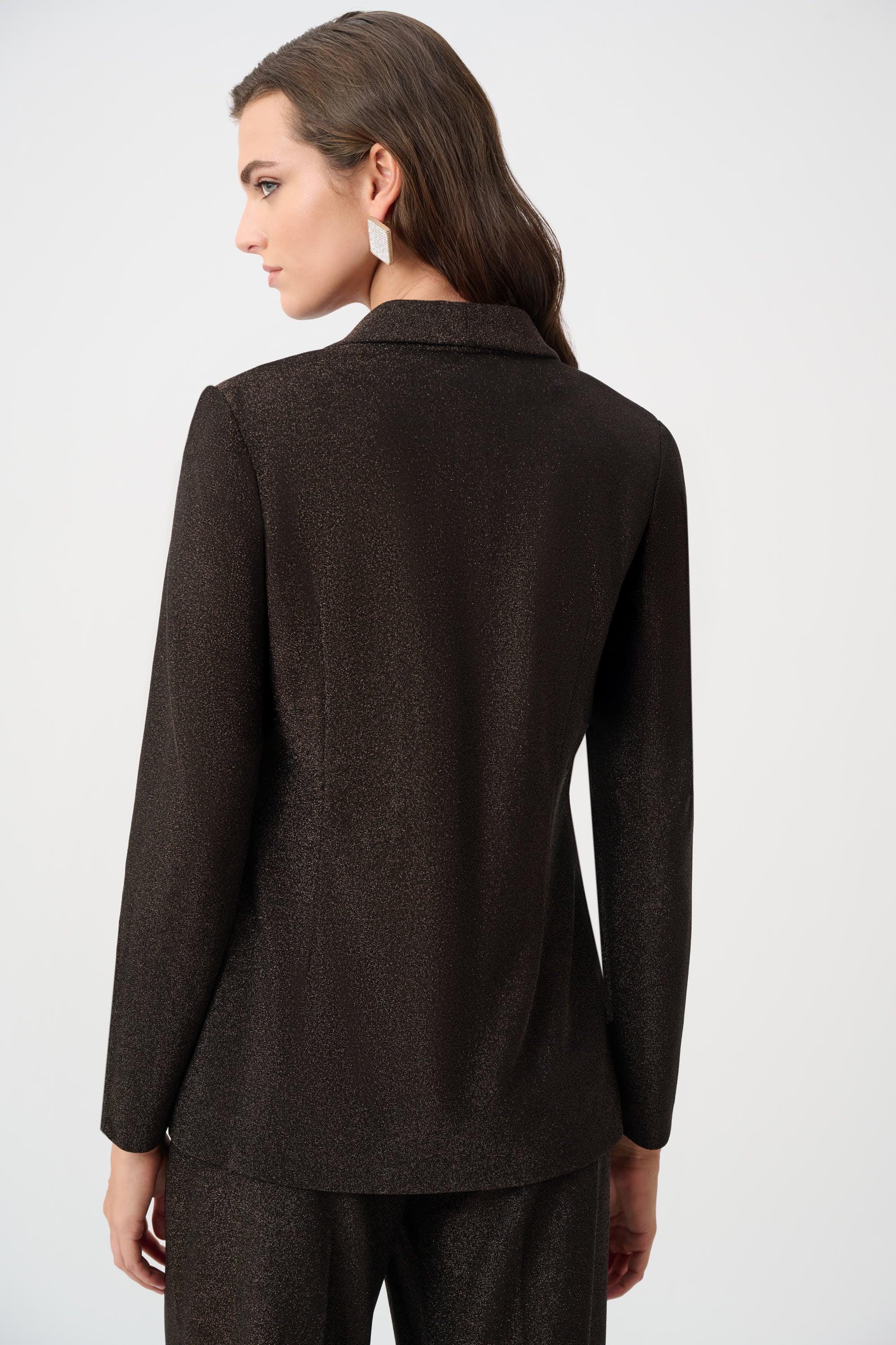 Signature | Sparkle Knit Shawl Collar Fitted Blazer