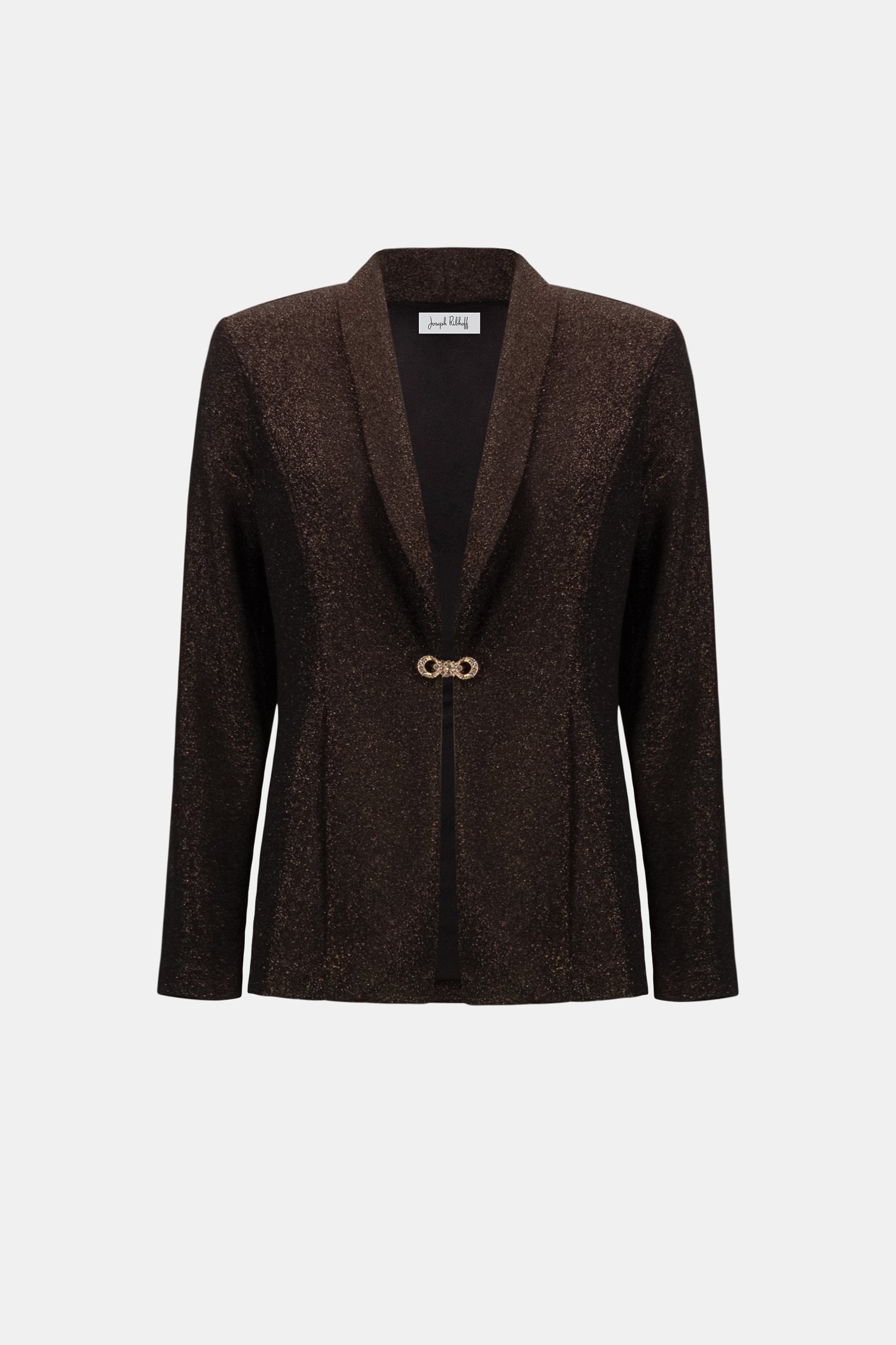 Signature | Sparkle Knit Shawl Collar Fitted Blazer