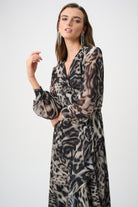Signature | Chiffon Printed Fit and Flare Wrap Dress