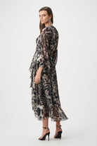 Signature | Chiffon Printed Fit and Flare Wrap Dress