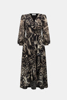 Signature | Chiffon Printed Fit and Flare Wrap Dress
