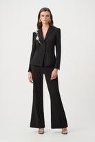 Signature | Lux Twill Fitted Blazer With Rhinestone Appliqué