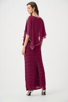 Signature | Sparkle Cascade Gown With Chiffon Poncho Overlay