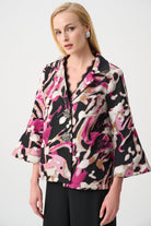 Signature | Jacquard Abstract Print Trapeze Jacket